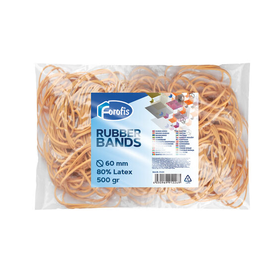 Gumijas naudai FOROFIS 500gr d.60mm (80% lateksa) dabiska krāsa, 91224
