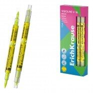 Divpusējs teksta marķieris ErichKrause Visioline Neon Yellow