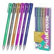 Gēla pildspalvu komplekts ErichKrause Glitter 1.0mm, 6gab.