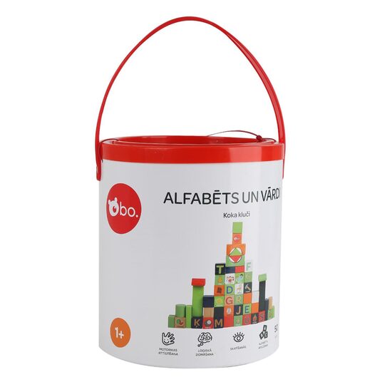 Koka klucīši "Alfabēts un vārdi" (latviešu valodā)