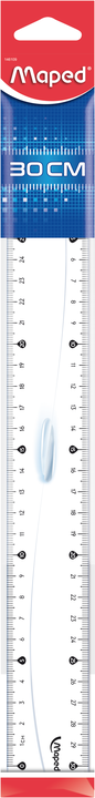 Lineāls ar turētāju MAPED Classic 30cm, caurspīdīgs, 15365202