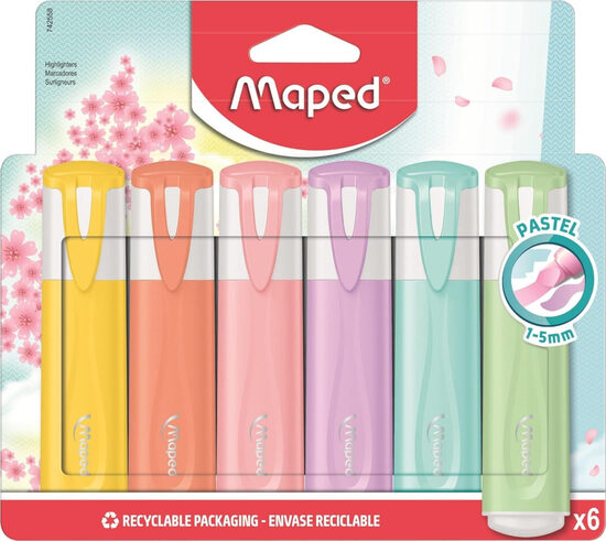 Teksta marķieri MAPED Pastel 6 krāsas, 1226520401
