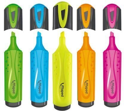 Teksta marķieris MAPED Fluo, Dažādas krāsas