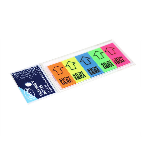 Plastikāta indeksi 45*25mm 5neon kr.x20lp. FOROFIS, 31738