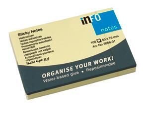 Līmlapiņas 50x75mm,100 lpp., dzeltenas, IN 5656-01