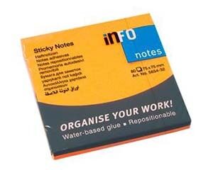 Līmlapiņas 75x75mm, 80 lpp., oranžas, Briliant, IN 5654-35