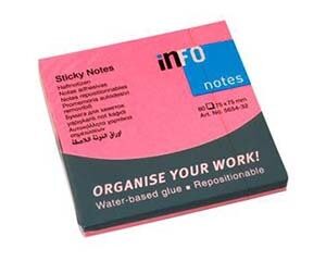 Līmlapiņas 75x75mm, 80 lpp., rozā Brilliant, IN 5654-32