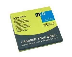 Līmlapiņas 75x75mm, 80 lpp., zaļas Brilliant, IN 5654-33