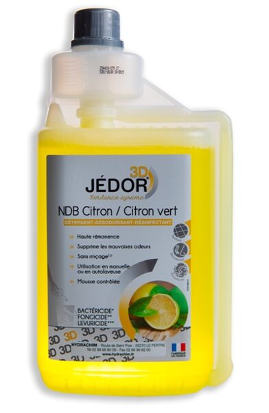 Dezinficējošs tīrīšanas līdzeklis "Jedor 3D NDB Citron", 1 l, art. 5301 (Hydrachim), 4112230
