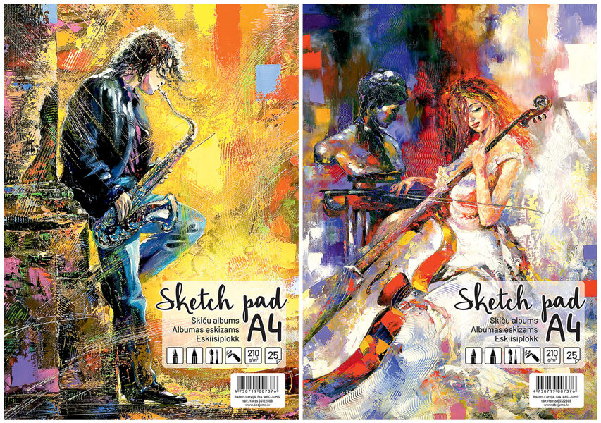 Skiču ALBUMS A5 zīmēšanai, spirālē, 210g reljefs, 25 loksnes