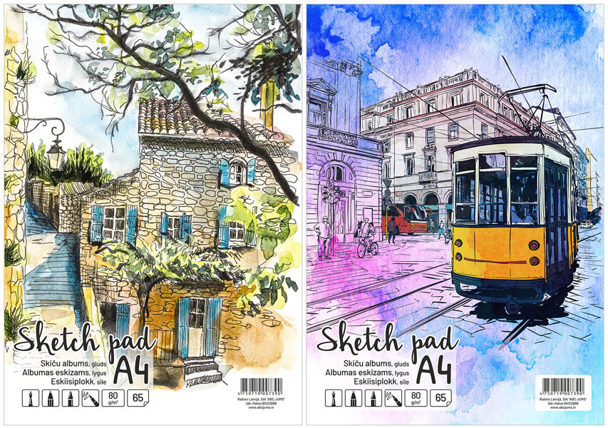 Skiču ALBUMS A4 zīmēšanai, spirālē, 80g, 65 loksnes