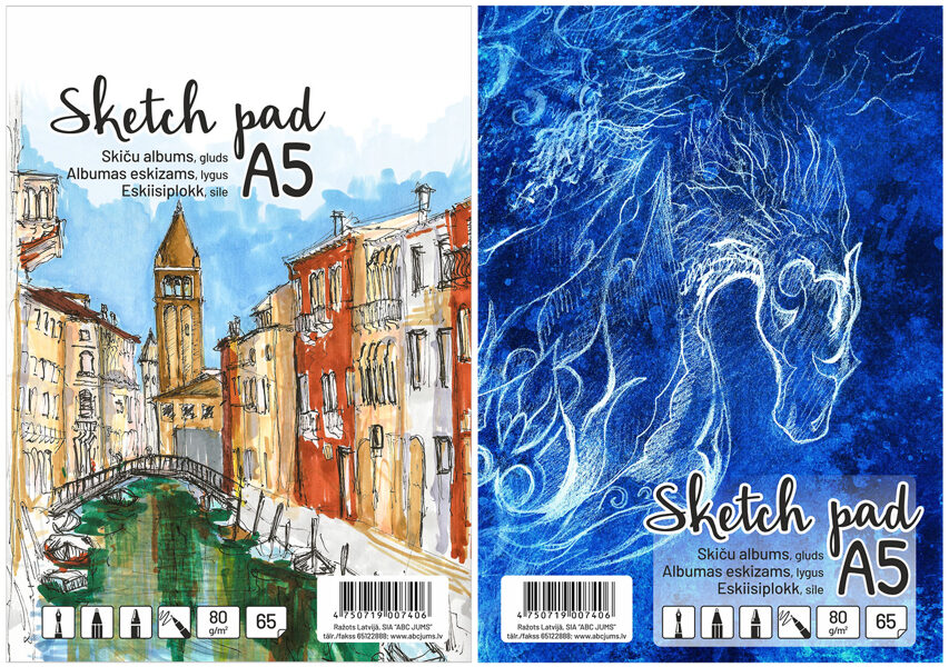 Skiču ALBUMS A5 zīmēšanai, spirālē, 80g,65 loksnes