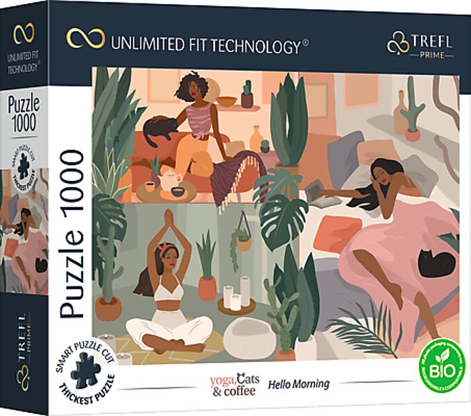  TREFL Prime puzle Jogas kaķi, kafija, “Sveiks, rīts!”, 1000 gab.