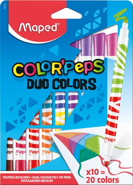 Flomasteri MAPED "Color`Peps" Long Life DUO 10 gab. = 20 krāsas, 12265020