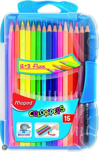 Zīmuļkrāsas MAPED "Color`Peps" Smart Box 15 krāsas, 12365215
