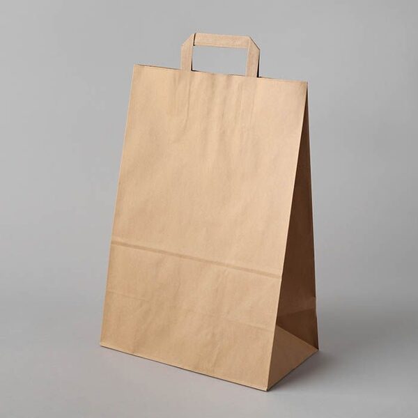 Paper bags 32x17x39cm with flat handles, brown, 161744