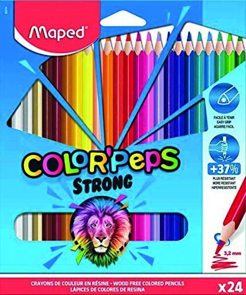 Zīmuļkrāsas MAPED "Color`Peps Strong" 24 krāsas, 12365025
