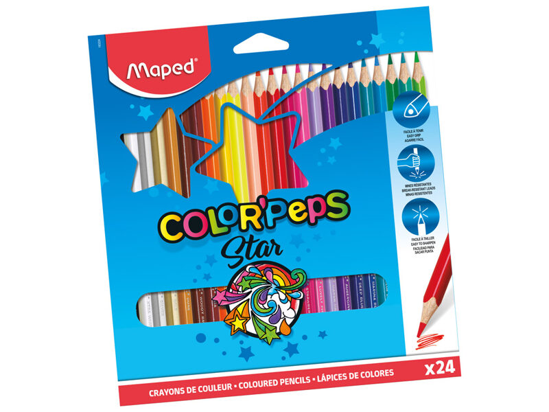 Zīmuļkrāsas MAPED "Color`Peps" 24 krāsas FSC, 12365024