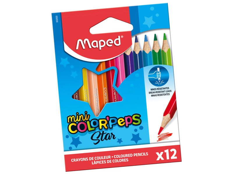 Zīmuļkrāsas MAPED "Color`Peps Mini" 12 krāsas, 12365003