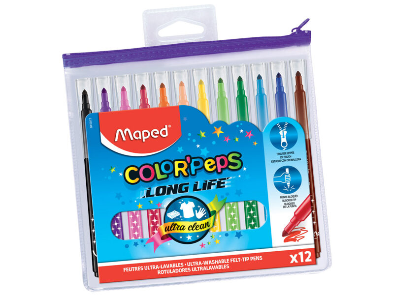 Flomasteri MAPED "Color`Peps" Long Life 12 krāsas, 12265013