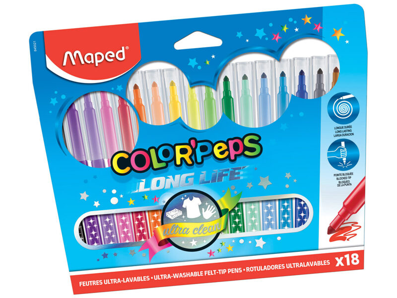 Flomasteri MAPED "Color Peps" Long Life 18 krāsas, 12265018