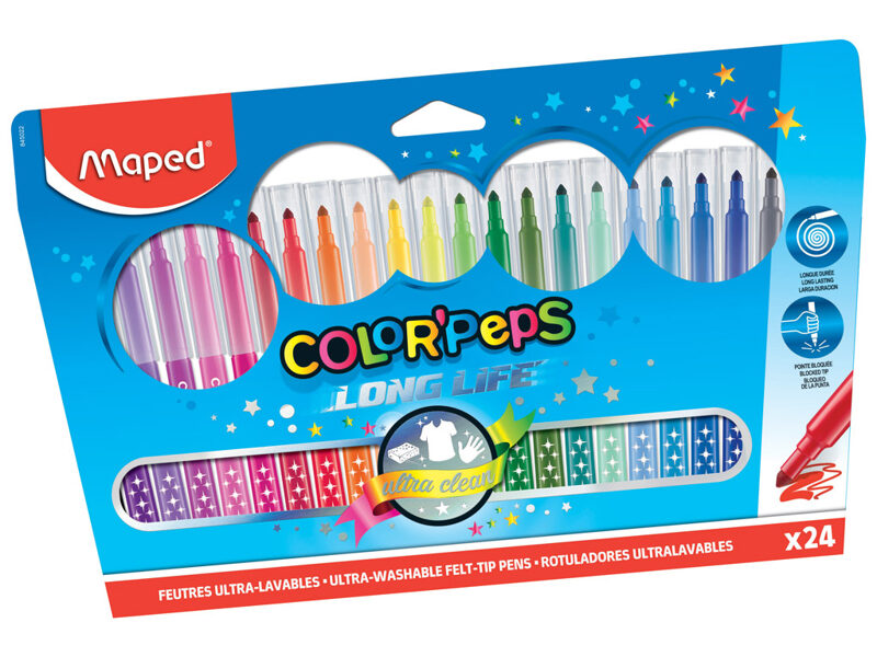 Flomasteri MAPED "Color`Peps" Long Life 24 krāsas, 1226502400