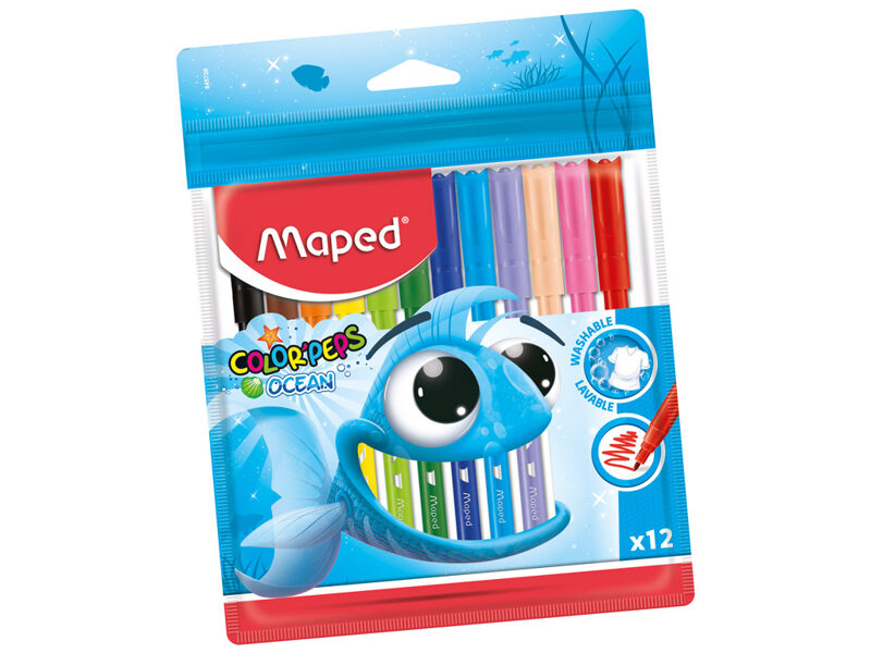 Flomasteri MAPED "Color Peps" Ocean 12 krāsas, 12265123