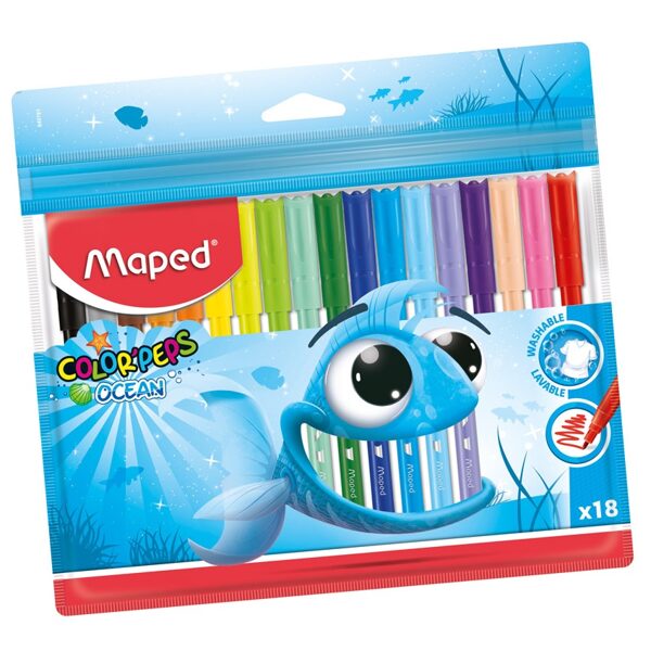 Flomasteri MAPED "Color Peps" Ocean 18 krāsas, 12265124