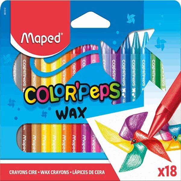 Vaska krītiņi MAPED Wax 18 krāsas, 12465118