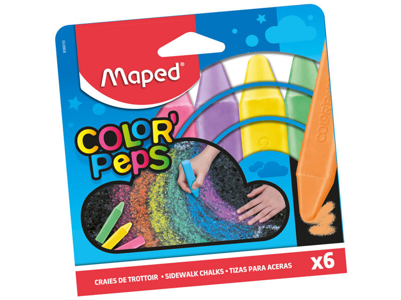 Krīts asfaltam MAPED Color'Peps 2*11cm 6 kr., 12465030