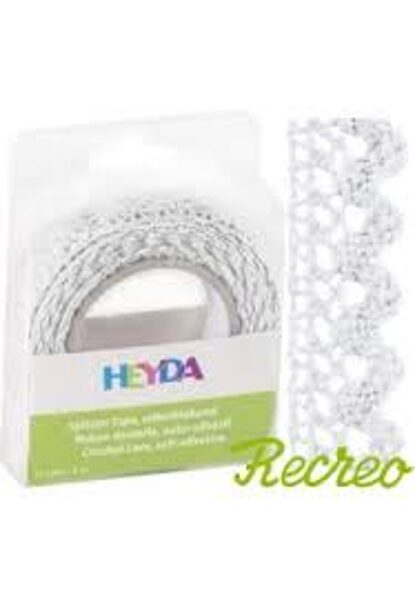 Auduma mežģīne 2m, pašlīmējoša, balta