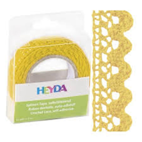 Auduma mežģīne 2m, pašlīmējoša, dzeltena