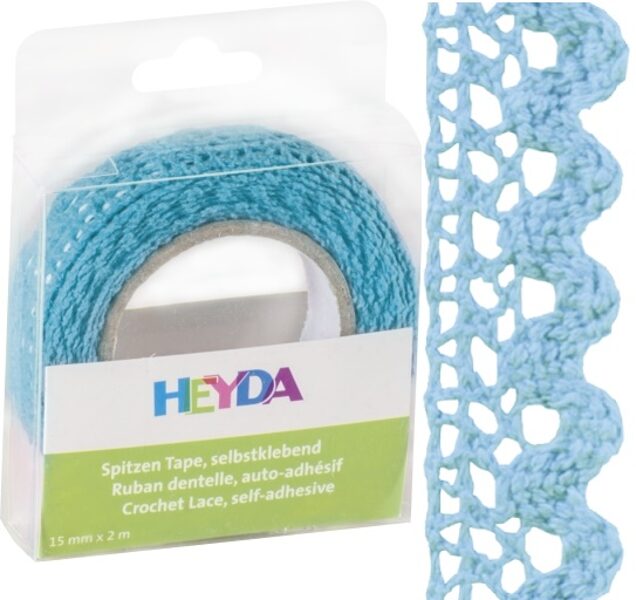 Auduma mežģīne 2m, pašlīmējoša, zila