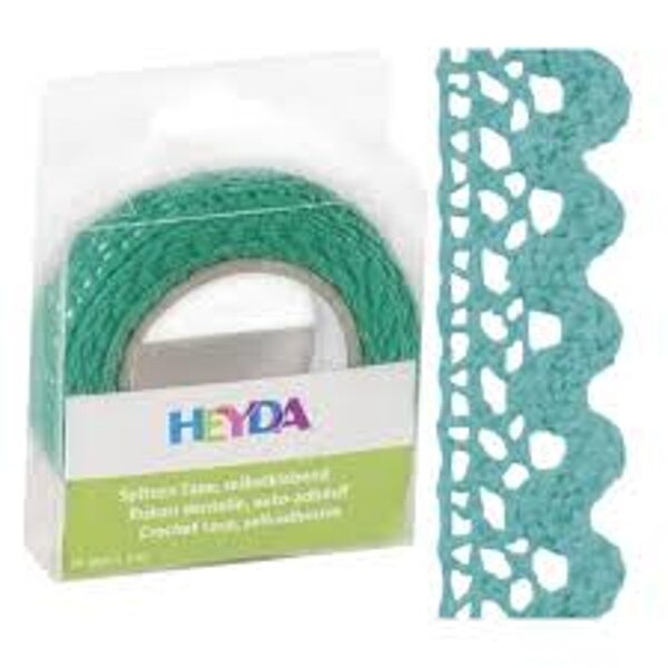 Auduma mežģīne 2m, pašlīmējoša, tirkīza