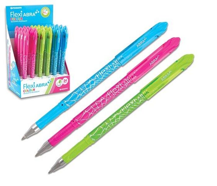 Pildspalva rolleris, 0.5mm, zila, ar dzēšgumiju, Penmate Flexi Abra, krāsaini korpusi