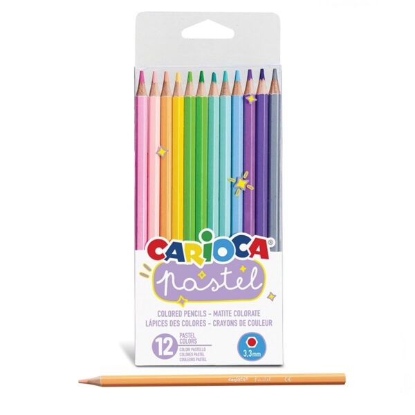 Zīmuļkrāsas CARIOCA Pastel 12 krāsas, 12333612