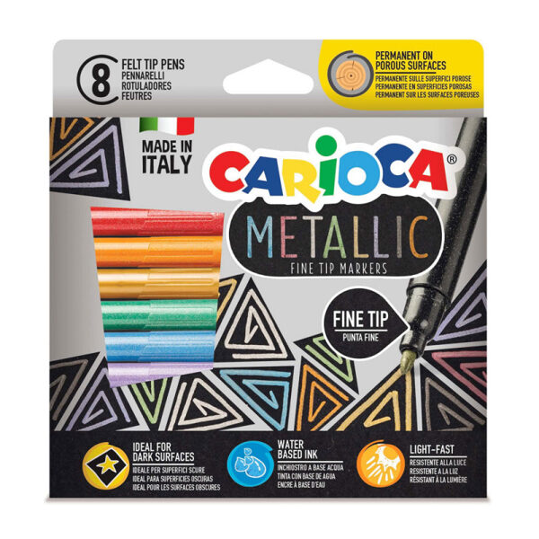 Flomasteri CARIOCA "Metallic" 8 krāsas, 12233411