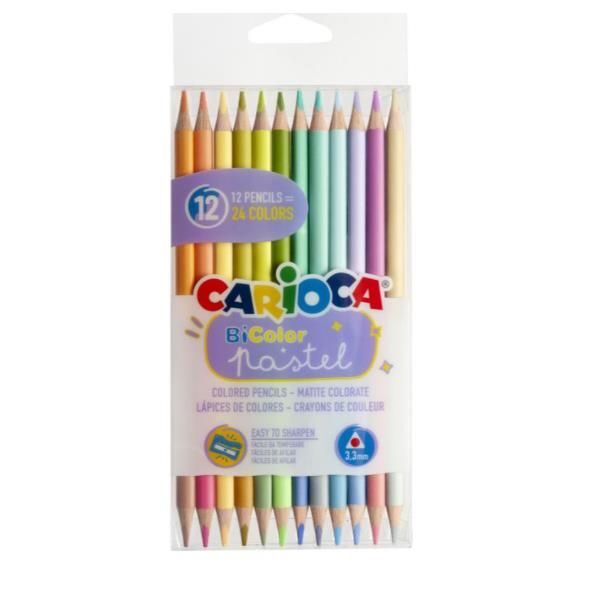 Zīmuļkrāsas CARIOCA Pastel Bi Color 12/24 krāsas, 12333613