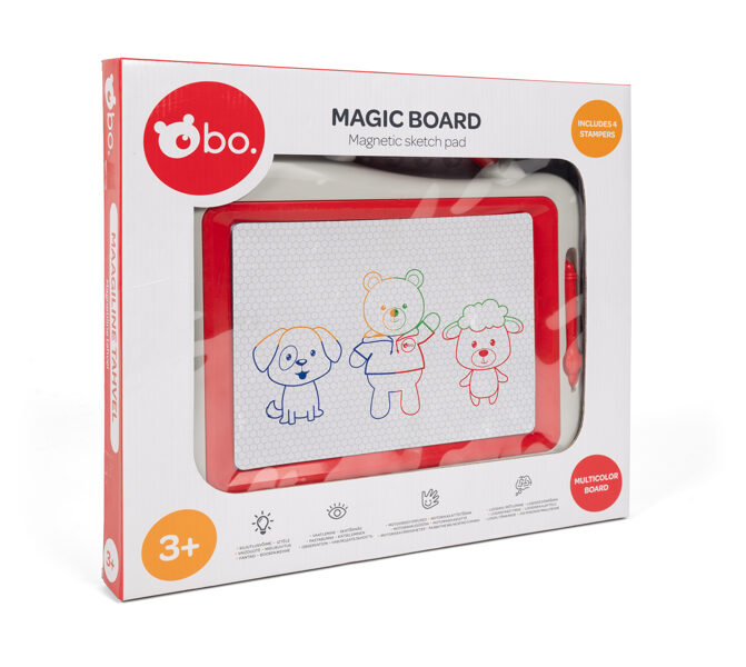 Magnētiskā zīmēšanas tāfele ar zīmodziņiem, 39x32 cm.