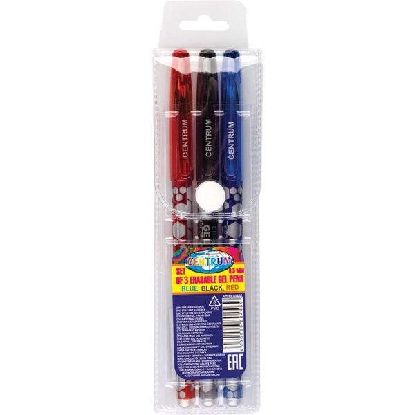 Dzēšamo gēla pildspalvu komplekts ERASABLE 3kr. 0.5mm, 80446