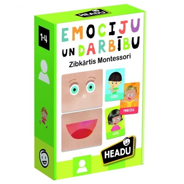 HEADU Montesori zibkartītes "Emocijas un darbības", LV