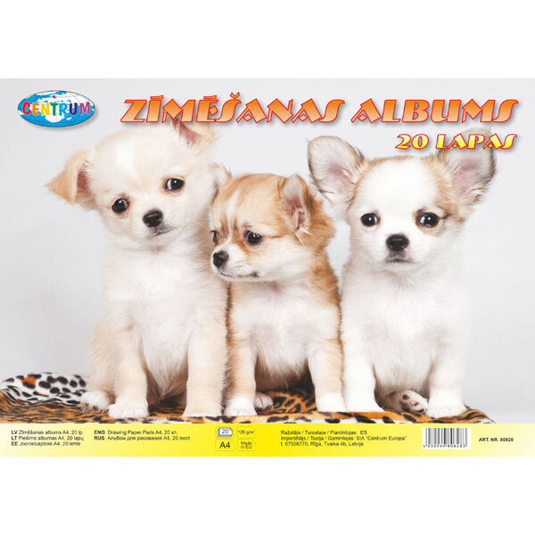 Zīmēšanas albums A4 20lp., 80828