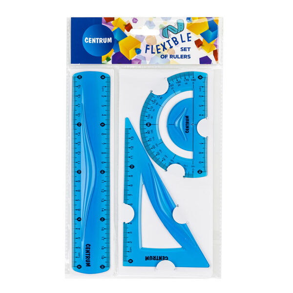 Rasēšanas komplekts SOFT ABS lokans (20cm lineāls, trīsstūris, transportieris), 86917