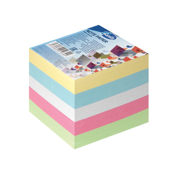 Piezīmju papīru kubs 8.5x8.5cm 800lp. 5 pastel kr. FOROFIS