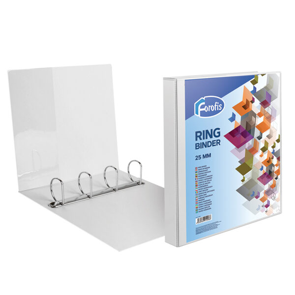 Mape ar 4 D-gredzeniem balta PANORAMA A4*PP FOROFIS