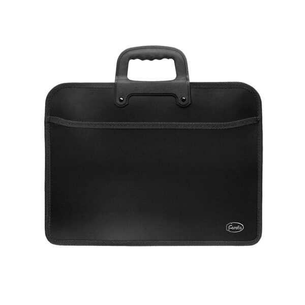 Мape-portfelis A4 FOROFIS 0.70mm ar 2 nodalījumiem, ar rāvējslēdzēju (melna)