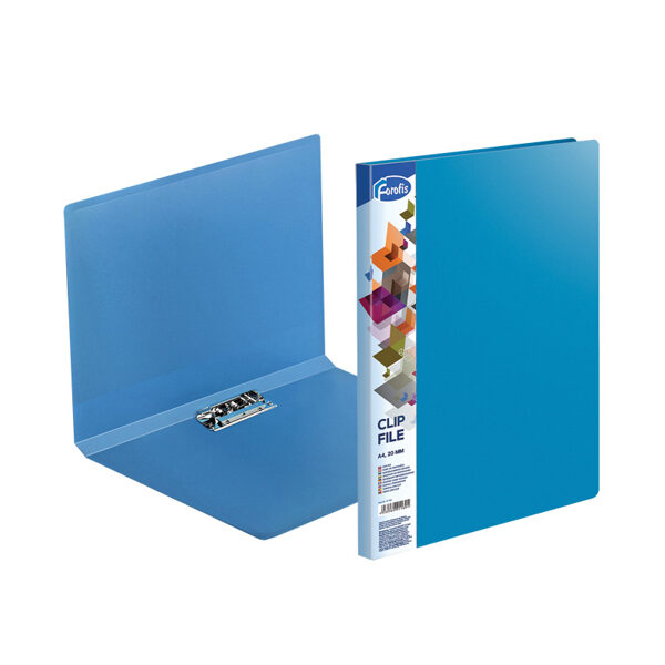 Mape ar piespiedēju CLIP B FOROFIS A4*20mm 0.60mm, dažādas krāsas