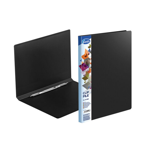 Mape ar piespiedēju CLIP А FOROFIS A4*20mm 0.60mm, dažādas krāsas