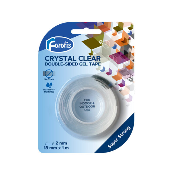 Līmlente divpusēja FOROFIS 18mm x 2mm (stipra, caurspīdīga) 1m