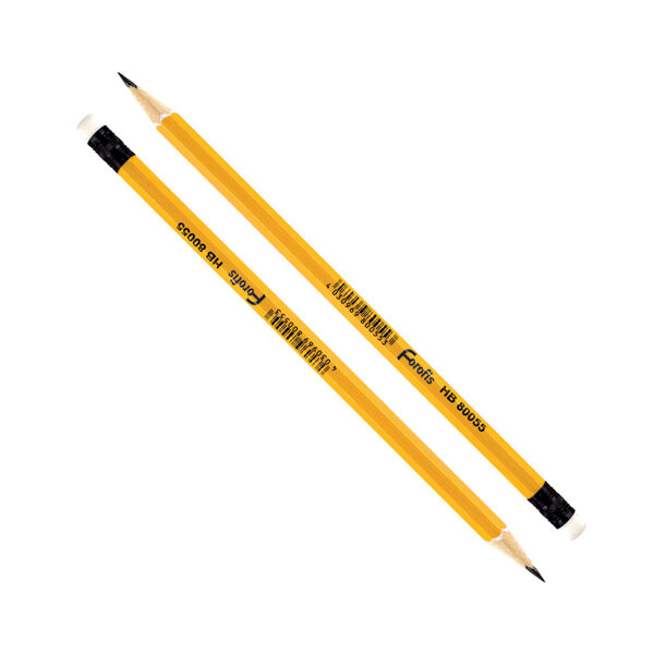 Zīmulis HB FOROFIS uzasināts, ar dzēšgumiju, dzeltens